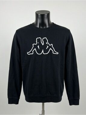 Kappa Vintage-Style Black Crewneck Sweatshirt - Size Large